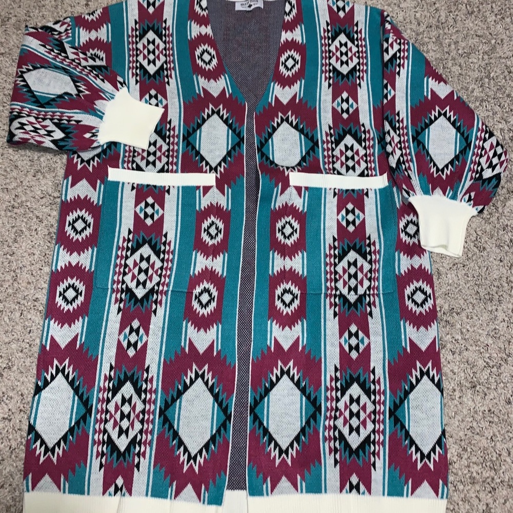 Crazy Train Aztec Long Cardigan